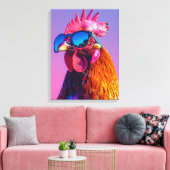 haan met zonnebril canvas afdruk (Insitu (Woonkamer))