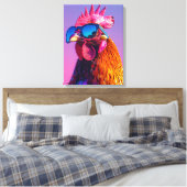 haan met zonnebril canvas afdruk (Insitu (Slaapkamer))