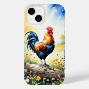 Haan neergestreken op een Log Phone Case