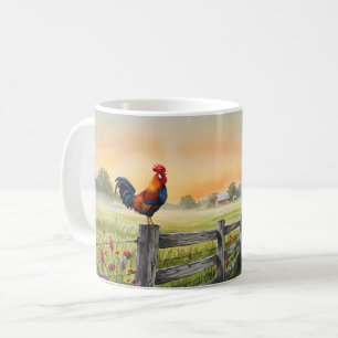 Haan op hek en windmolen Mok