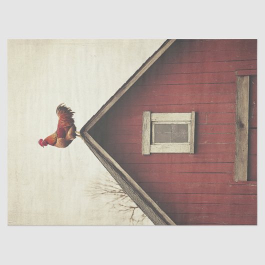 Haan op het dak Decoupage Tissuepapier (Voorkant)