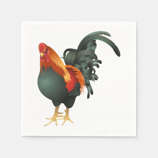 Haan papieren servetten (Voorkant)