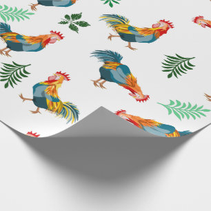 Haan patroon cadeaupapier