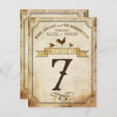  haan rustieke land tafel nummer Kaart (Voorkant / Achterkant)