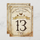  haan rustieke land tafel nummer Kaart (Voorkant / Achterkant)