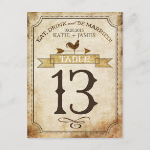  haan rustieke land tafel nummer Kaart