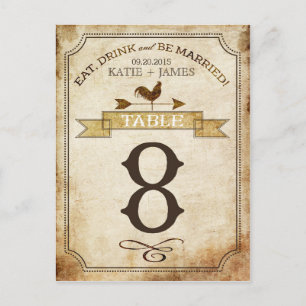 haan rustieke land tafel nummer Kaart