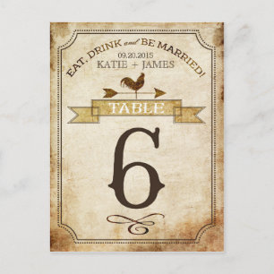haan rustieke land tafel nummer Kaart
