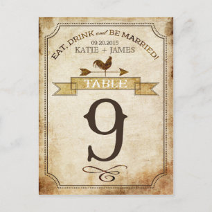 haan rustieke land tafel nummer Kaart