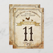  haan rustieke land tafel nummer Kaart (Voorkant / Achterkant)