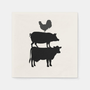 Haan Varken Koe Barnyard Party Papier Servet