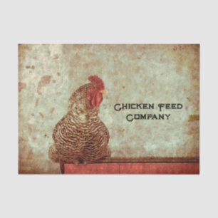 Haan Vintage Antieke Textuur Typografie Boerderij Tissuepapier