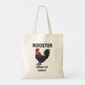 Haan Vogel Ik Wakker Vroeg Grappig Haan Tote Bag (Achterkant)