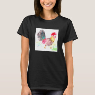 Haan Waterverf Kippenschilderij Boerderij Dier No T-shirt