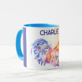 Haan Waterverf Kippenvogel Kinder Jongens Mok (Voorkant links)