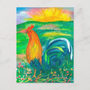 Haan Waterverf schilderij Briefkaart