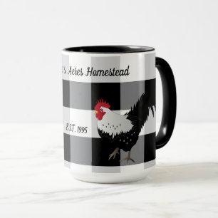 Haan Zwart Wit Check Custom Coffee Mok