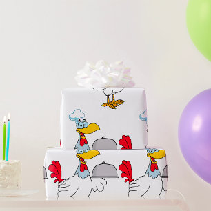 Haantje dat eten serveert cadeaupapier