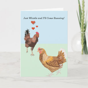 Haantje en Kip Valentijn Feestdagen Kaart