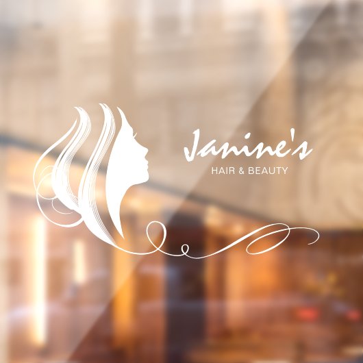 Haar & Beauty Silhouette White ID873 Window Cling Raamsticker (Vel 2)