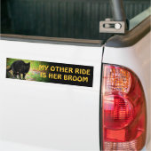 haar bezem - Arched Black Cat Bumpersticker (Op Truck)
