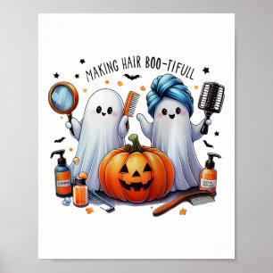 Haar Bootiful Halloween Hair Stylist Ghost Pumpkin Poster