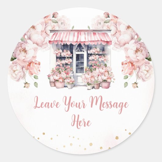 Haar Bruiloftsshower Uw Bericht Ronde Sticker (Voorkant)