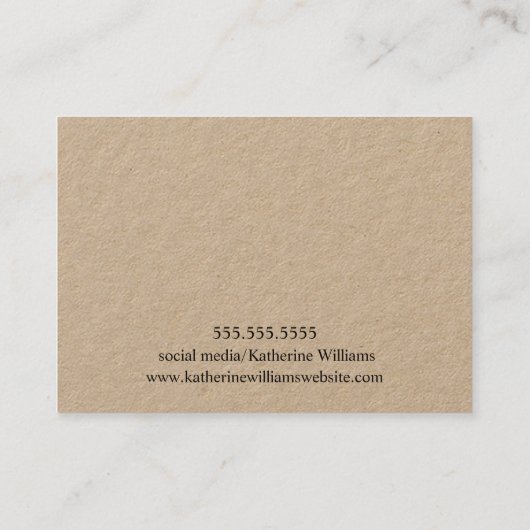 Haar Clip Barrette Display Kaart | Wildflowe Flora Visitekaartje (Achterkant)