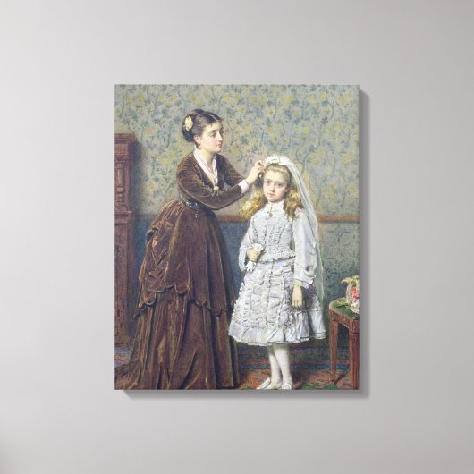 Haar eerste mededeling canvas afdruk (Voorkant)