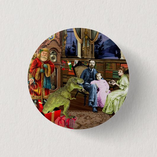 Haar eerste T-Rex Ronde Button 3,2 Cm (Voorkant)
