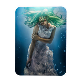 Haar Emerald Curls - Mermaid Hovering Underwater Magneet