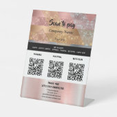 Haar- en make-up QR-BETALING Reclamebord Met Voetstuk (Voorkant)