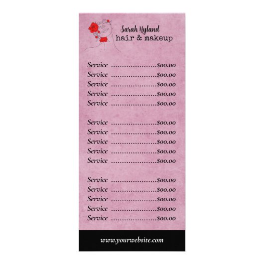 Haar en make-up reclamekaart (Voorkant)