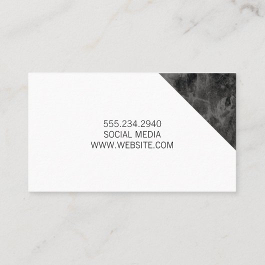 Haar en Make-up Zwart Marmeren Accent Visitekaartje (Achterkant)