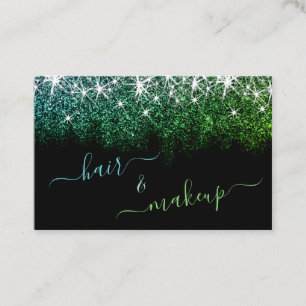 Haar- en Makeup-lijst Lumineus Blauwgroen Glitter  Visitekaartje