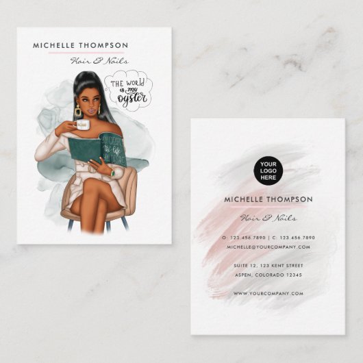 Haar- en nagelVisitekaartje Visitekaartje (Voorkant / Achterkant)