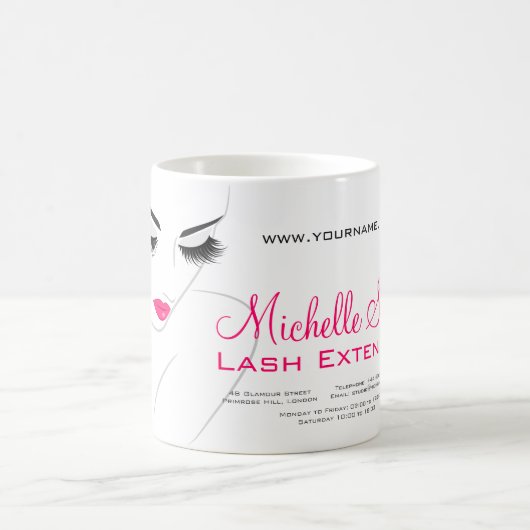 Haar- en schoonheidsbedrijf voor wimper extensies koffiemok (Center)