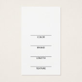 HAAR EXTENSIE RETAIL LABEL VISITEKAARTJE (Achterkant)