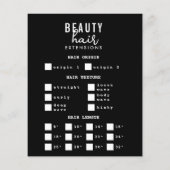 Haar Extensions Wig Bestelformulier Haar Branding Flyer (Achterkant)