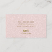 Haar & Eyelash Extensions Salon Blush Pink Glitter Visitekaartje (Achterkant)