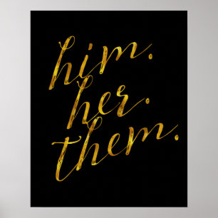 Haar familie citeert Gold Faux Foil Poster