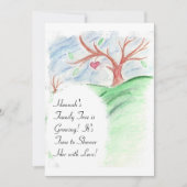 Haar familieboom groeit -Baby shower-uitnodiging Kaart (Voorkant)