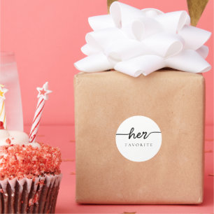 Haar favoriete С alliantie, Favor Gift Ronde Sticker