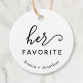 "Haar favoriete" bruiloft Bedankjes Labels (Voorkant)