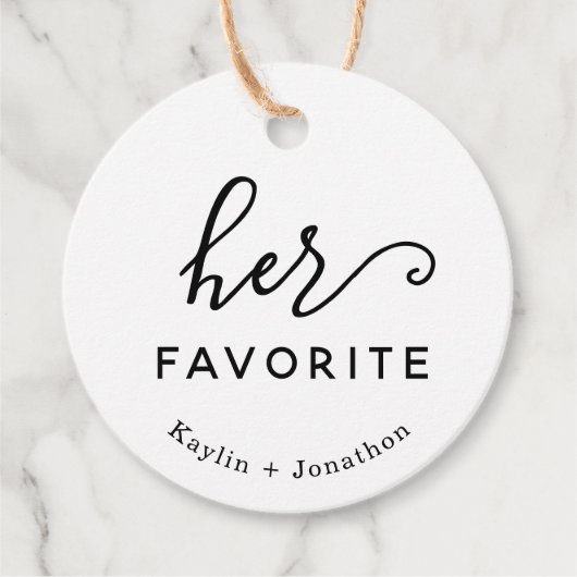 "Haar favoriete" bruiloft Bedankjes Labels (Voorkant)