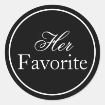 "Haar favoriete" bruiloft Sticker zwart-wit