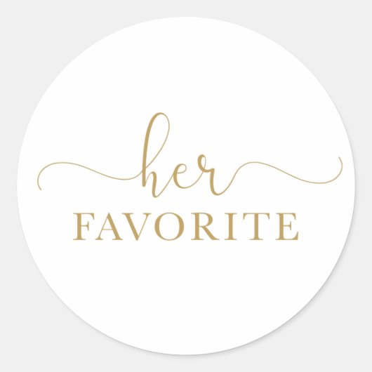 Haar favoriete goudweddenschap voor de vrouw ronde sticker (Voorkant)