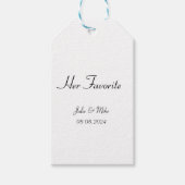 Haar favoriete huwelijksgunst cadeaulabel (Voorkant)