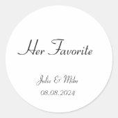 Haar favoriete huwelijksgunst sticker (Voorkant)