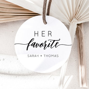 Haar favoriete moderne С alliantie, Favor Gift Ronde Sticker